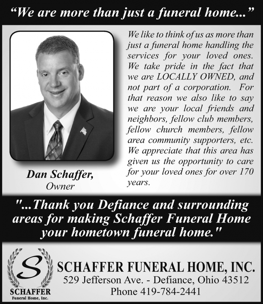 We Are More Than Just A Funeral Home