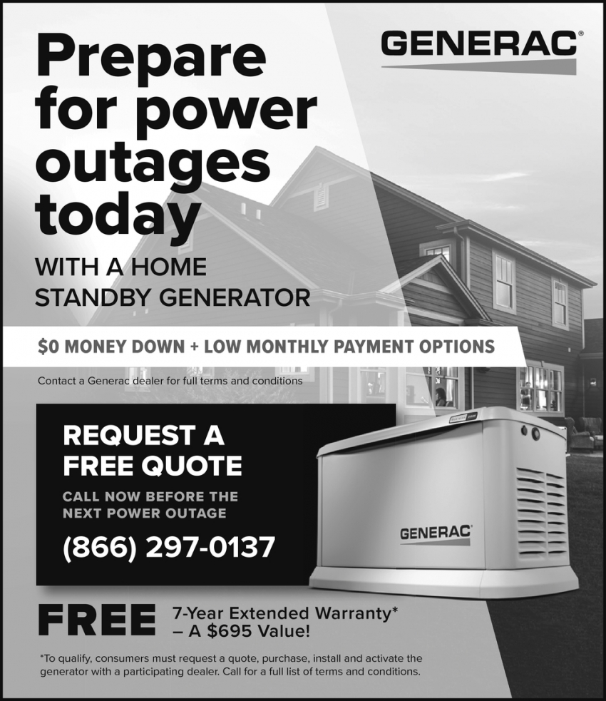 Prepare For Power Outager With A Generac Home Standby Generator