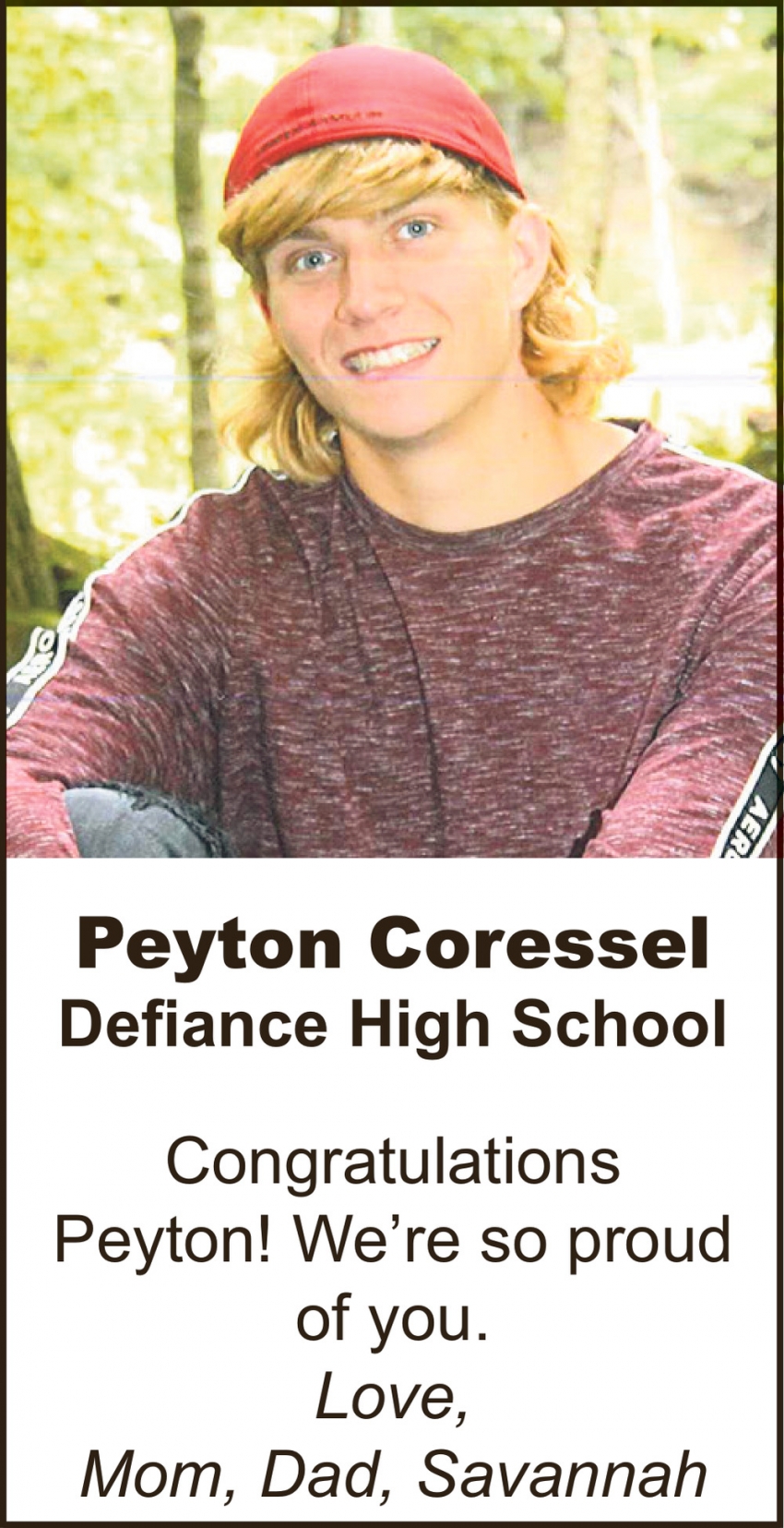 Congratulations Peyton!
