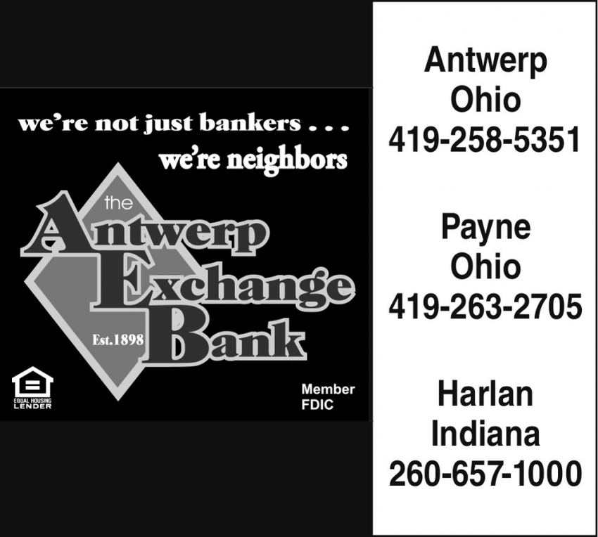 We're Not Just Bankers... We're Neighbors