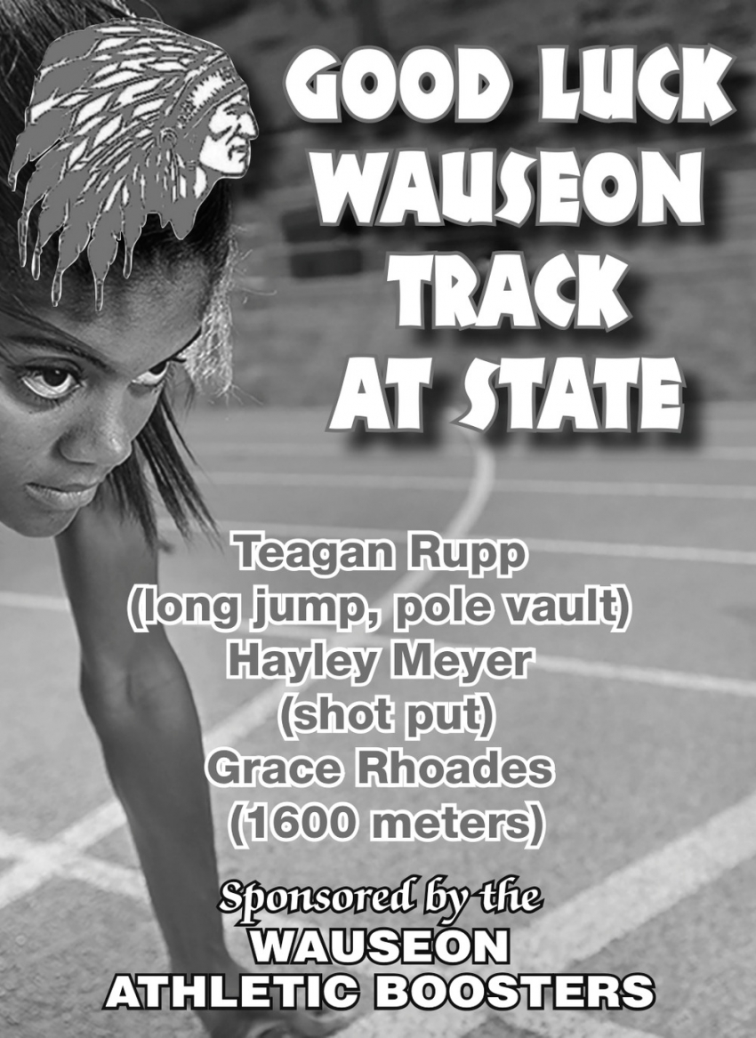 Good Luck Wauseon Track At State