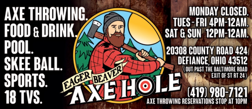 Axe Throwing. Food & Drink.