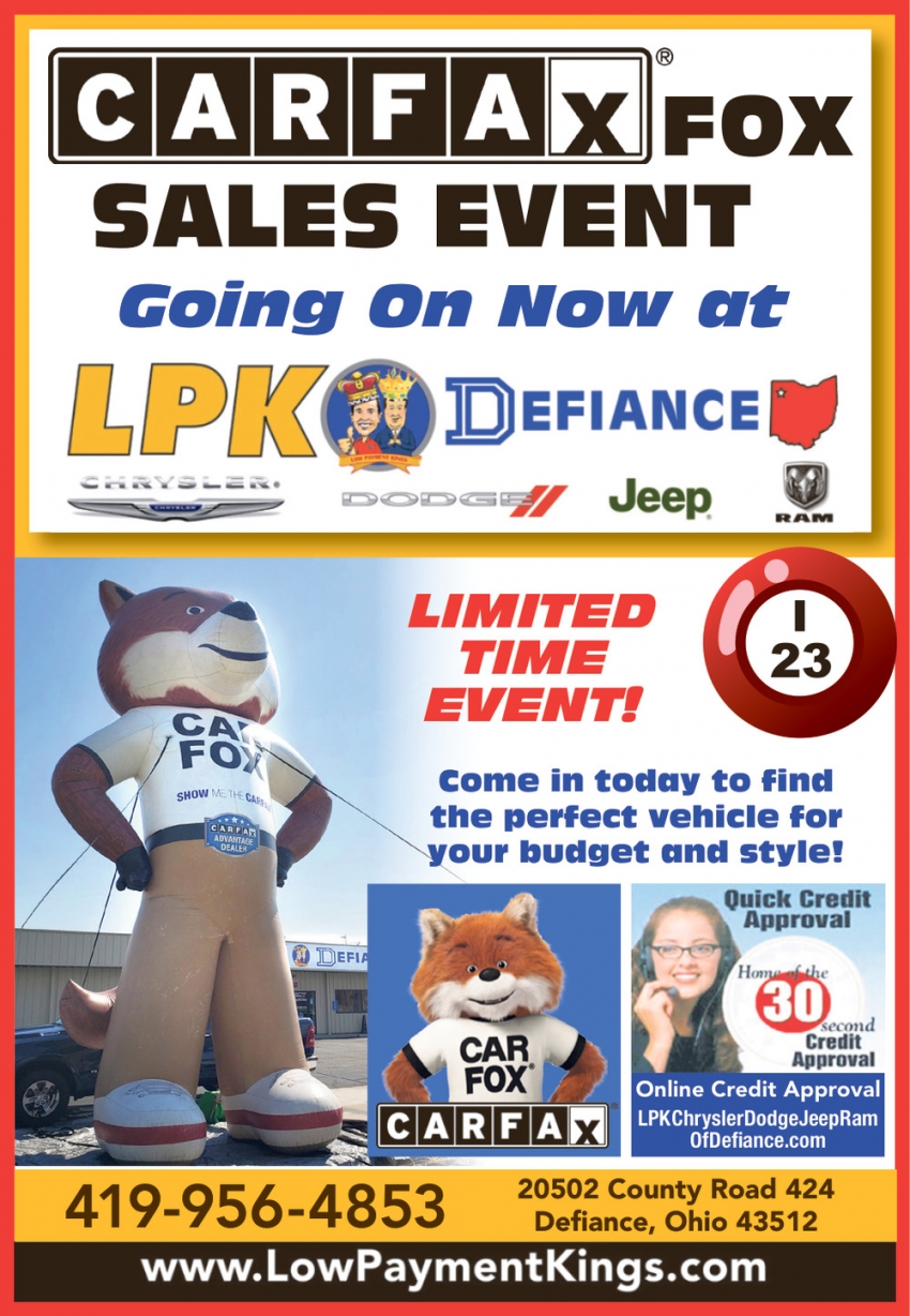 Carfax Fox Sales Event