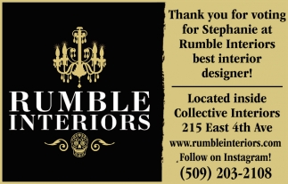 Thank You For Voting For Stephanie At Rumble Interiors Best Interior Designer!