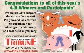 Congratulations to All of this Year's 4-H Winners and Participants!