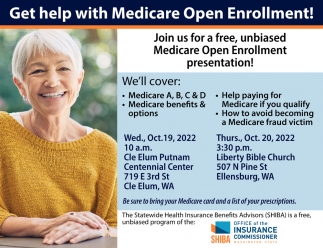 Get Help with Medicare Open Enrollment!