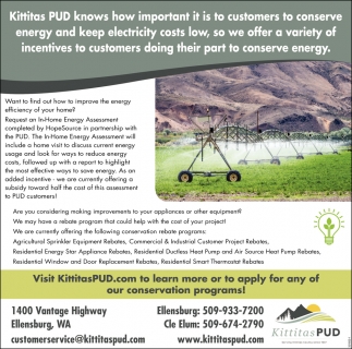 Kittitas PUD Knows How Important It Is to Customers to Conseve Energy