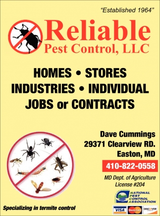 Homes Stoes Industries, Reliable Pest Control, Llc, Easton, MD