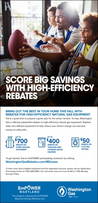 Score Big Savings With High Efficiency Rebates Washington Gas 