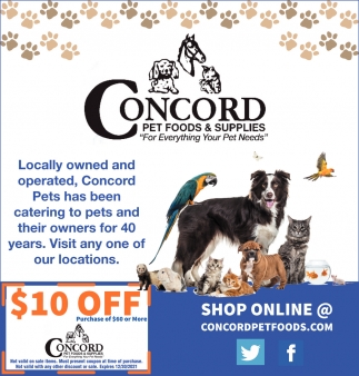 concord pet locations