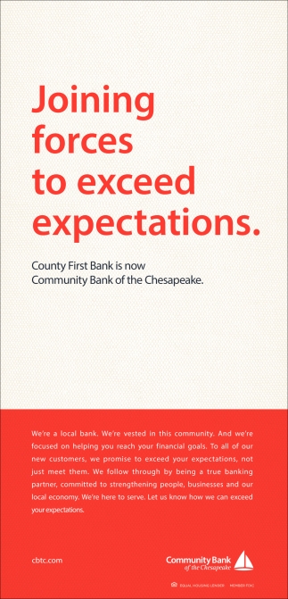 Joining Forces to Exceed Expectations, Community Bank of ...