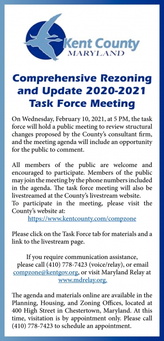 Comprehensive Rezoning and Update 2020-2021 Task Force Meeting