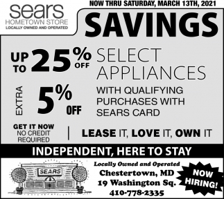 Up To 35% OFF Select Appliances