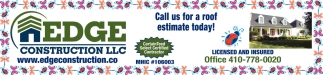 Call us for a Roof Estimate Today!