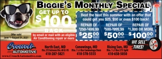 Biggie's Monthly Special