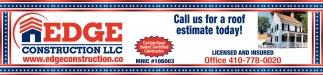Call us For a Roof Estimate Today!