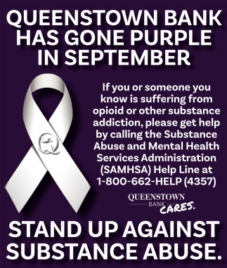 Queenstown Bank Has Gone Purple In September