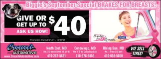 Biggie's September Special Brakes for Breasts!