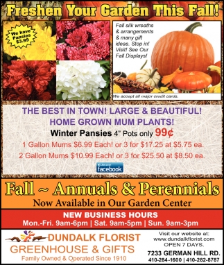 Fall - Annuals & Perennials