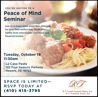 You're Invited To A Peace Of Mind Seminar