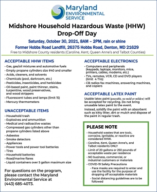 Midshore Household Hazardous Waste