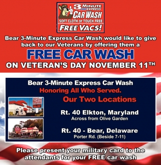 Free Car Wash On Veteran's Day