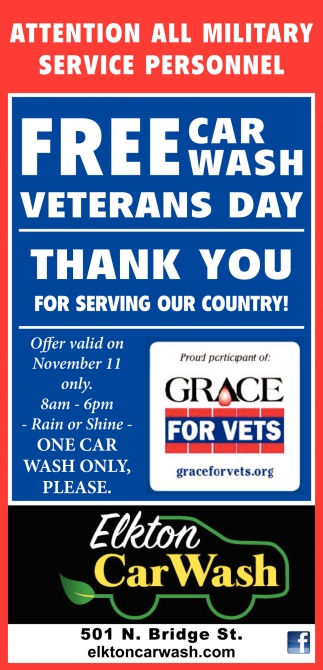 Free Car Wash Veterans Day