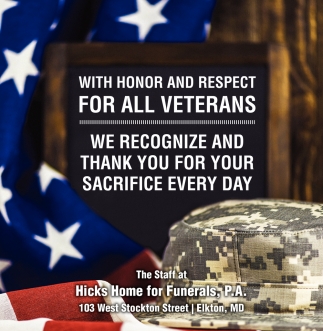 With Honor And Respect For All Veterans