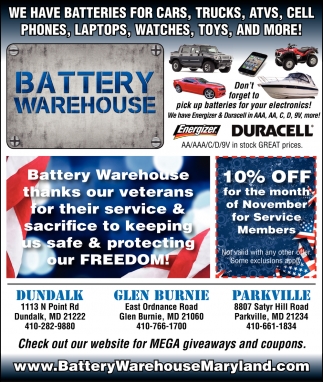 We Have Batteries For Cars, Trucks, ATVs, Cellphones