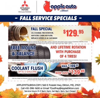 Fall Service Specials