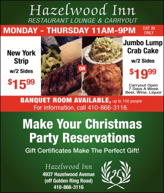Make Your Christmas Party Reservations