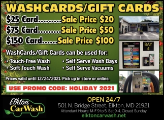 Washcards/Gift Cards