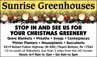 Stop In and See Us for Your Christmas Greenery