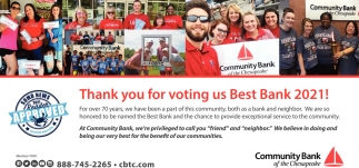 Thank You For Voting Us Best Bank 2021!