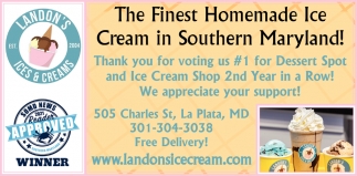 The Finest Homemade Ice Cream In Southern Maryland
