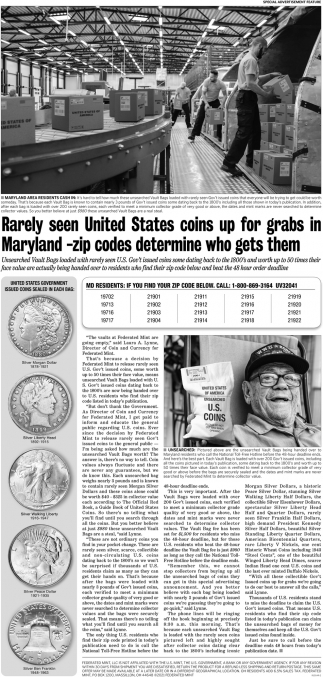 Rarely Seen United States Coins Up For Grabs In Maryland