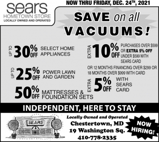Save On All Vacuums!