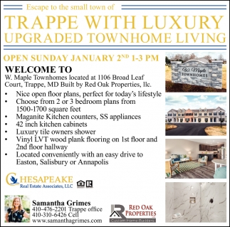 Trappe With Luxury Upgraded Townhome Living