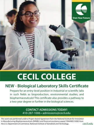 NEW - Biological Laboratory Skills Certificate 