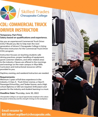 CDL: Commercial Truck Driver Instructor