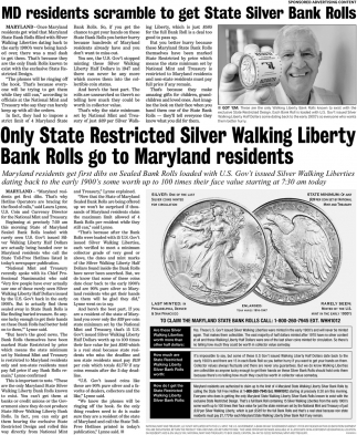 MD Residents Scramble To Get State Silver Bank Rolls