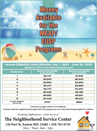 Money Available For The MEAP/EUSP Programs