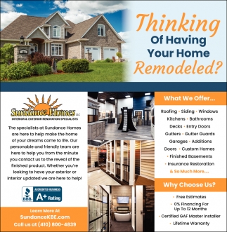Thinking of Having Your Home Remodeled?