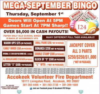 Mega-September Bingo
