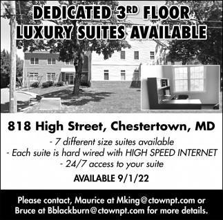 Dedicated 3rd Floor Luxury Suites Available