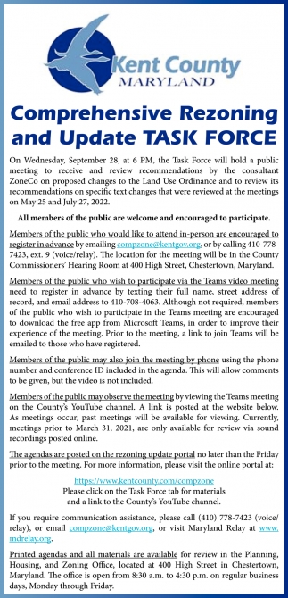 Comprehensive Rezoning and Update Task Force