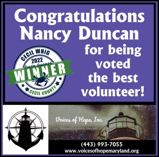 Congratulations Nancy Duncan