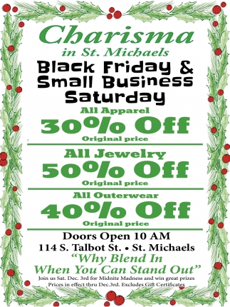 Black Friday & Small Business Saturday