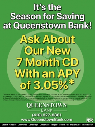 It's The Season for Saving at Queenstown Bank