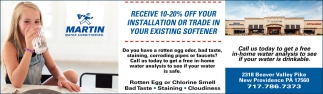 Receive 10-20% Off Your Instalation Or Trade In Your Existing Softener